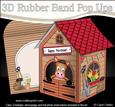 3D Gigi Horse's Stable Rubber Band Pop Up Card