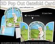 3D Old Man Bert Plays Cricket Pop Out Gatefold Card Kit