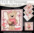 8 x 8 3D Livvy Bear's Coffee Break Mini Kit 3D Decoupage