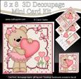 8 x 8 3D Livvy Bear's Heart Mini Kit with 3D Decoupage