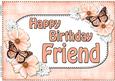 A4 Birthday Friend Flowers & Butterflies Card Topper