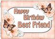A4 Birthday Best Friend Flowers & Butterflies Card Topper