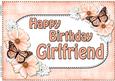A4 Birthday Girlfriend Flowers & Butterflies Card Topper
