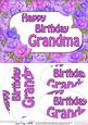A5 Birthday Grandma Time for Roses Oval Pyramage Topper