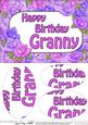 A5 Birthday Granny Time for Roses Oval Pyramage Topper