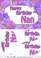 A5 Birthday Nan Time for Roses Oval Pyramage Topper