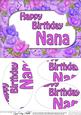 A5 Birthday Nana Time for Roses Oval Pyramage Topper