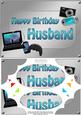 A5 Birthday Husband Gadgets N Gizmos Scallop Corners & Pyram