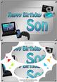 A5 Birthday Son Gadgets N Gizmos Scallop Corners & Pyram