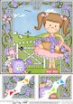 8 x 8 Girlz Liz's Flower Basket Scalloped Corner Topper