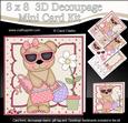 8 x 8 3D Livvy Bear Goes Shopping Mini Kit with 3D Decoupage