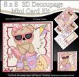 8 x 8 3D Livvy Bear at the Beach Mini Kit with 3D Decoupage