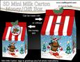 3D Xmas Rudolph Milk Carton Money or Treat Box Mini Kit