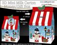 3D Xmas Snowman Milk Carton Money or Treat Box Mini Kit