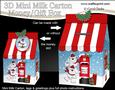 3D Xmas Polar Bears Milk Carton Money or Treat Box Mini Kit