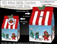 3D Xmas Robin Milk Carton Money or Treat Box Mini Kit
