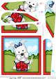 Jock Westie Dog's Present Fan Pyramage Topper