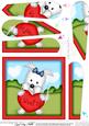 Jock Westie Dog's Love Fan Pyramage Topper