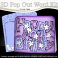 3D 40th Birthday Flowers Pop Out Word Card