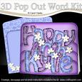 3D 40th Birthday Kylie Flowers Pop Out Word Card