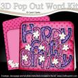 3D 60th Birthday Flowers Pop Out Word Card
