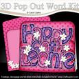 3D 60th Birthday Leonie Flowers Pop Out Word Card
