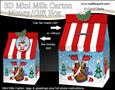 3D Xmas Rudolph Milk Carton Money or Treat Box Mini Kit