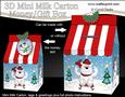 3D Xmas Polar Bears Milk Carton Money or Treat Box Mini Kit