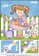 8 x 8 Girlz Liz's Flower Basket Scalloped Corner Topper