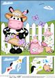 8 x 8 Milly Moo Cow Basket Scalloped Corner Topper