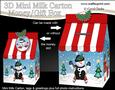3D Xmas Snowman Milk Carton Money or Treat Box Mini Kit