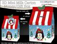 3D Xmas Penguin Milk Carton Money or Treat Box Mini Kit