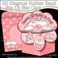 3D Cupcakes Diagonal Rubber Band Pop Up Box Card