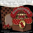 3D Chocolate Cake Diagonal Rubber Band Pop Up Box Card