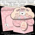 3D New Baby Girl Diagonal Rubber Band Pop Up Box Card