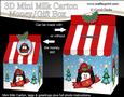 3D Xmas Penguin Milk Carton Money or Treat Box Mini Kit