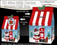 3D Xmas Teddy Tess Milk Carton Money or Treat Box Mini Kit