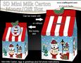 3D Xmas Teddy Ed Milk Carton Money or Treat Box Mini Kit