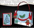 3D Xmas Sledging Robin Handbag Treat or Favour Box Kit