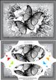 A5 Butterflies N Flowers Scallop Corners and Pyramage