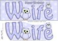 Large Dl Birthday Wife Owls Quick Card & 3D Decoupage