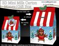3D Xmas Robin Milk Carton Money or Treat Box Mini Kit