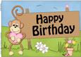 A4 Chunky Monkey's Heart Birthday Card Topper