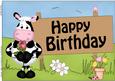 A4 Milly Moo Cow's Rose Birthday Card Topper