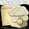 3D Wedding Cake Diagonal Rubber Band Pop Up Box Card