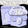 3D New Baby Boy Diagonal Rubber Band Pop Up Box Card