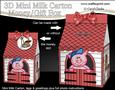 3D Ziggy Piggie's Barn Milk Carton Money or Treat Box
