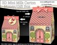 3D Country Cottage Milk Carton Money or Treat Box