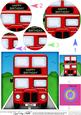 Big Red Bus Circle Pyramage Topper