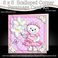 8 x 8 Teddy Tess's Flowers Scalloped Corner Kit